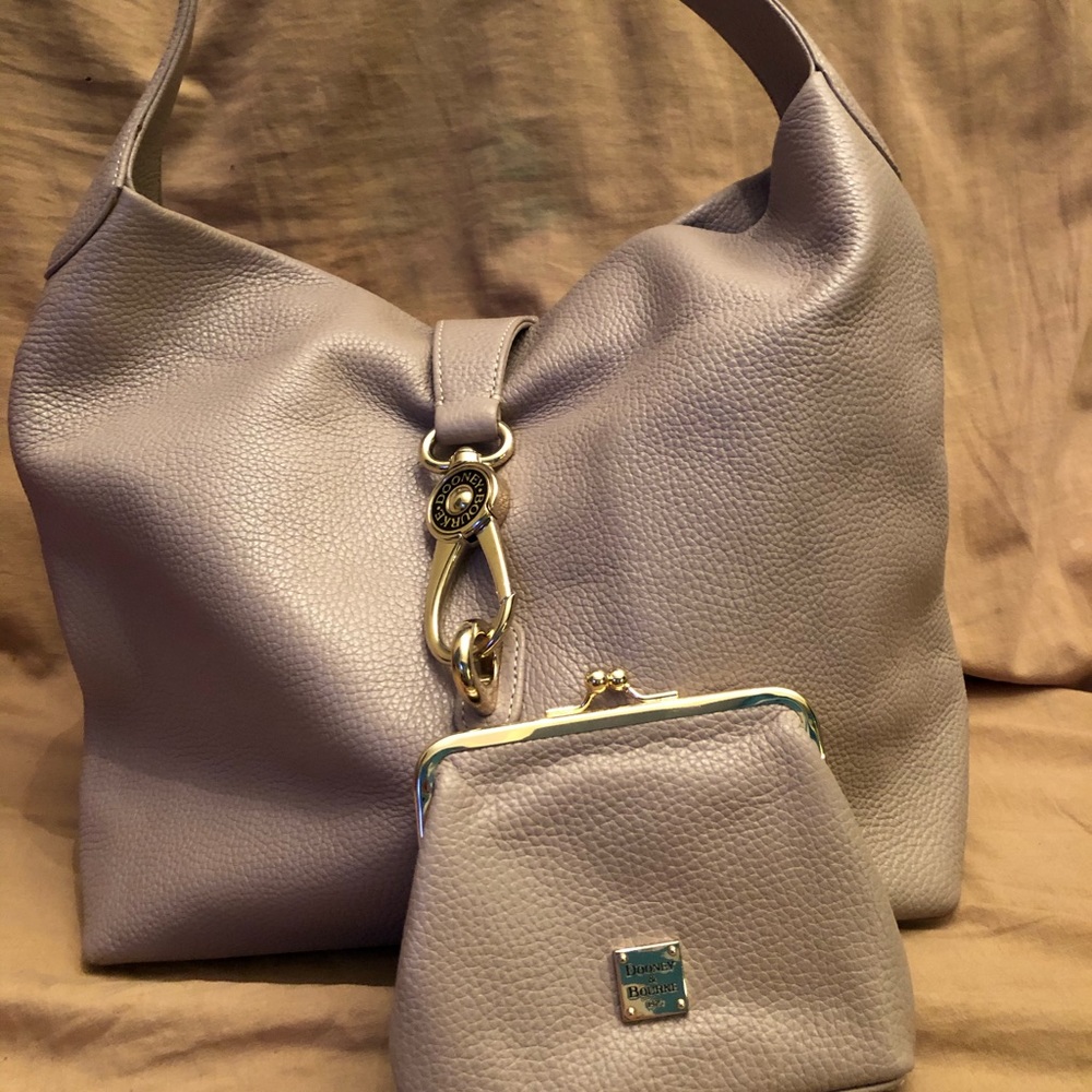 D&B ultra chic large silver handbag and wallet duo
